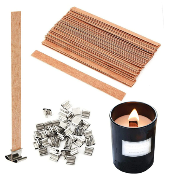 30pcs High Quality Wooden Candle Wick With Clip Base Craft Wicker
