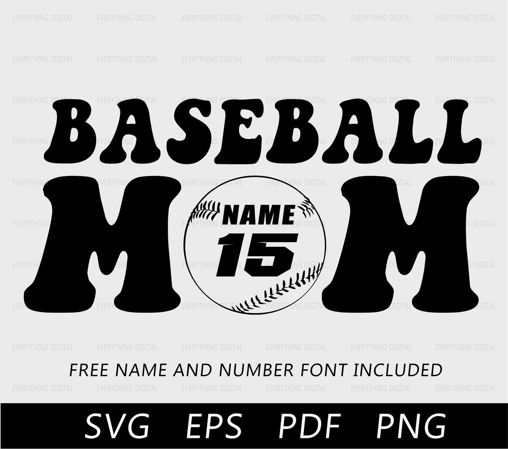 Baseball Mom Svg, Baseball Mom Shirt Svg Cut File, Mom Gift, Svg,Png