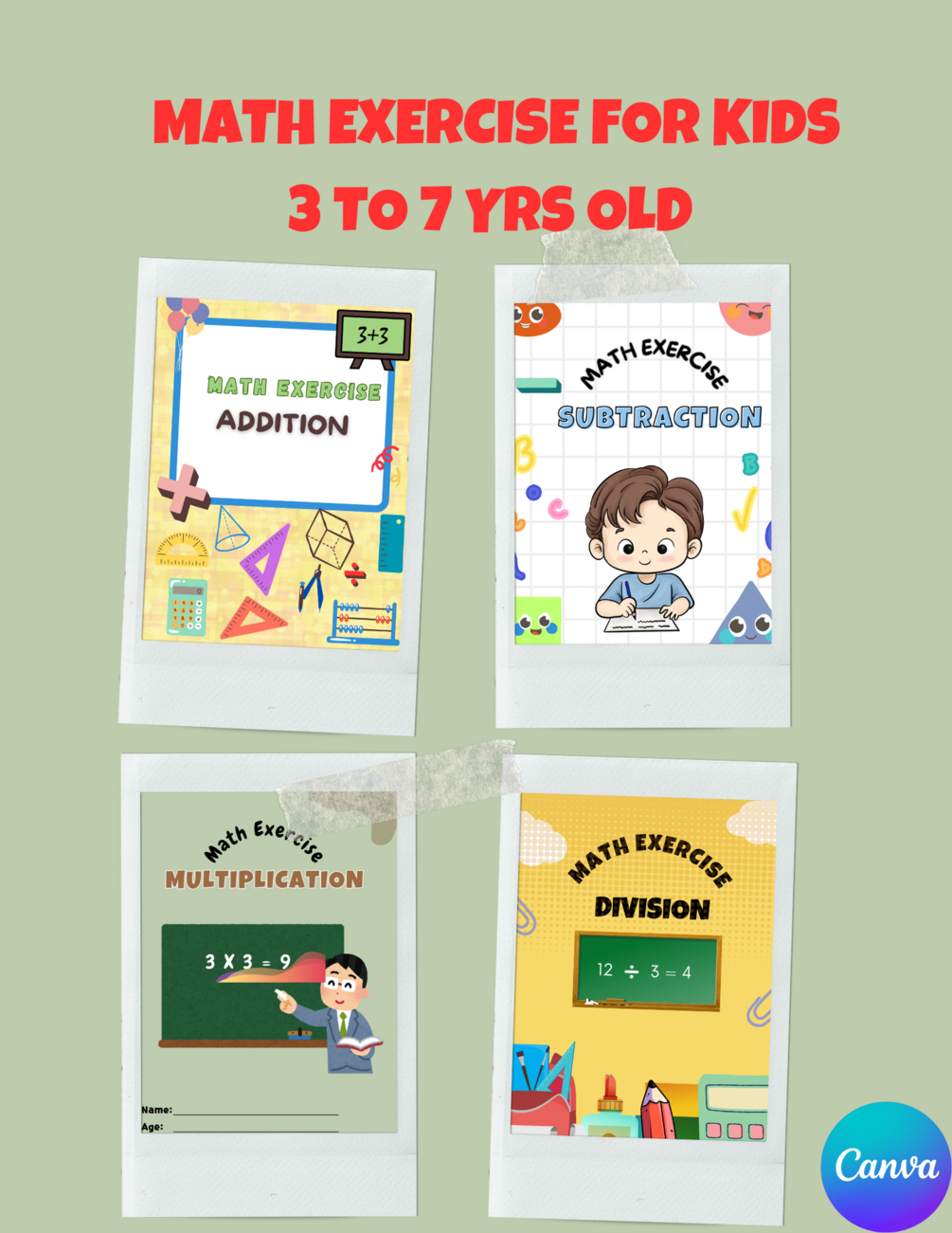 Math Exercise For Kids Printable