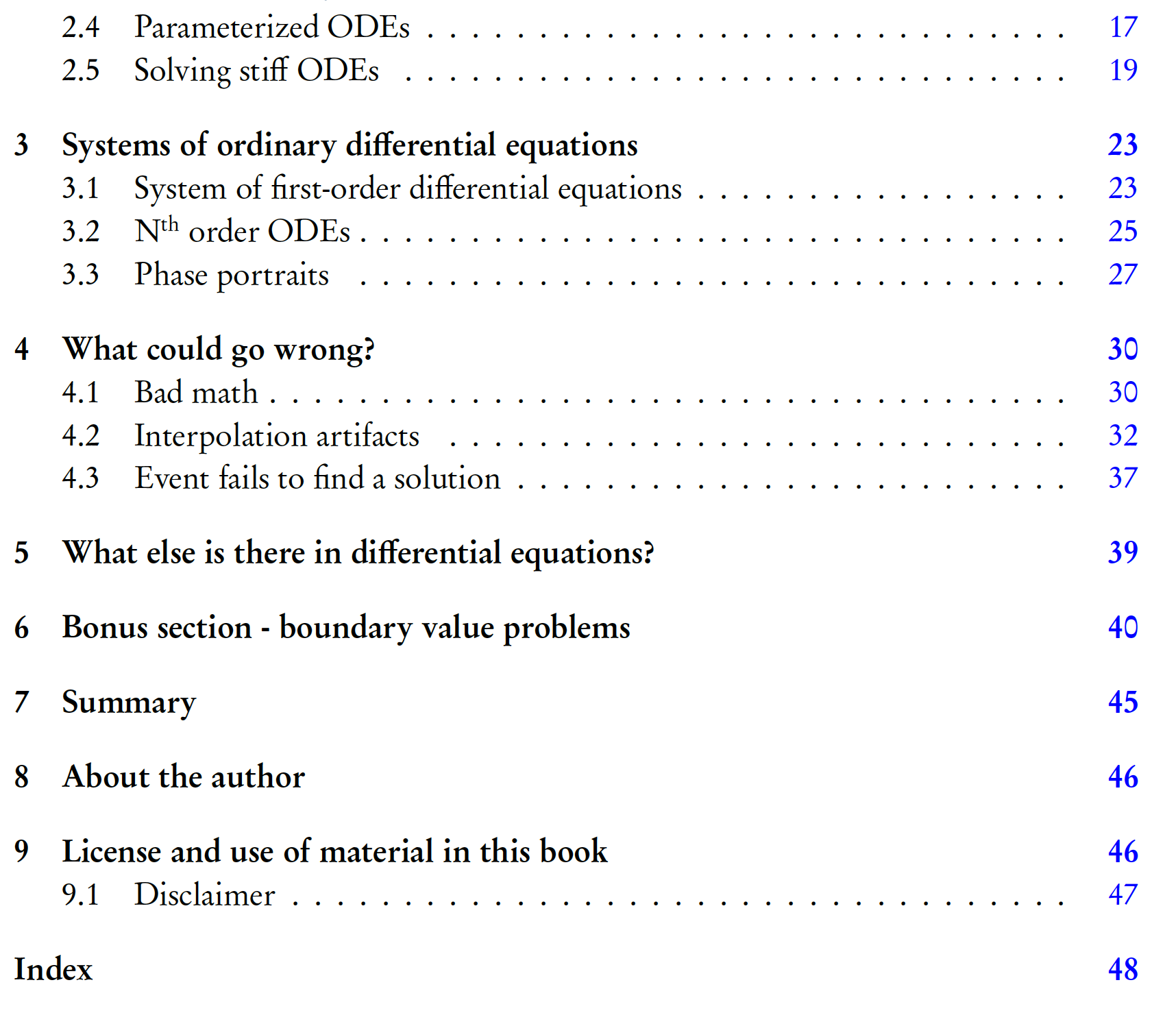 Ordinary differential equations in Python