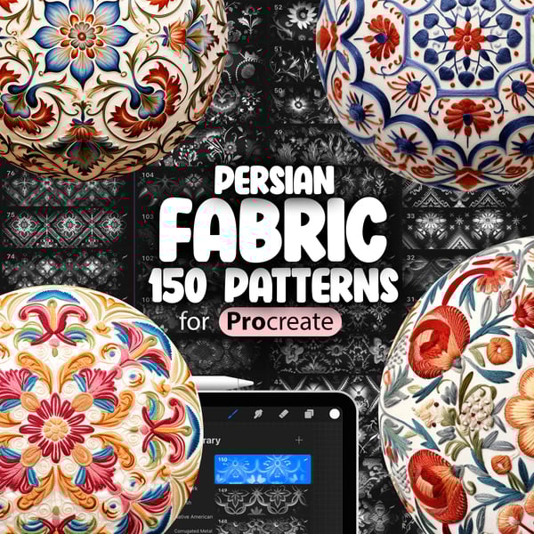 150 Procreate Persian Patterns Collection by ProCreativeBreeze