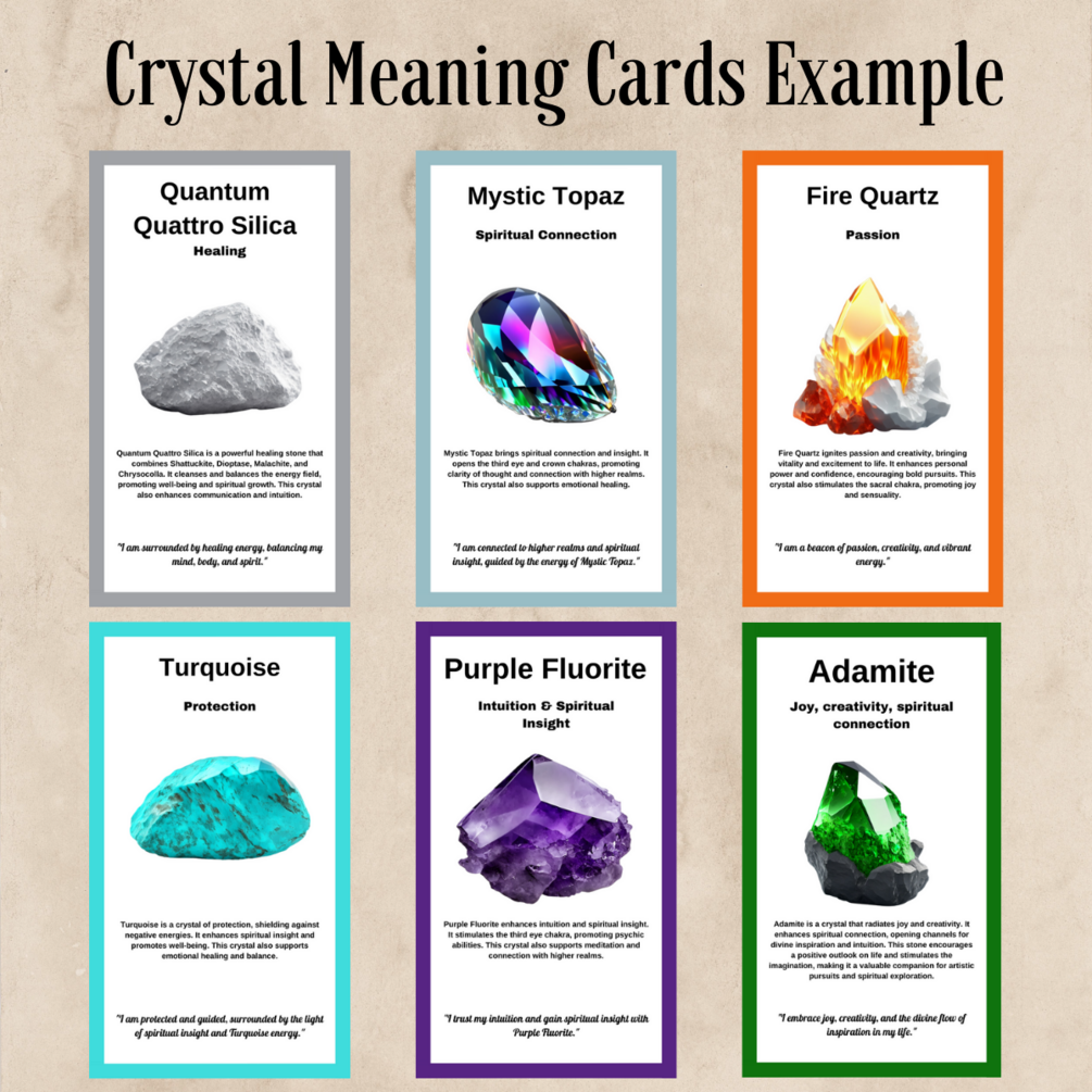 Free Printable Gemstone Meaning Cards
