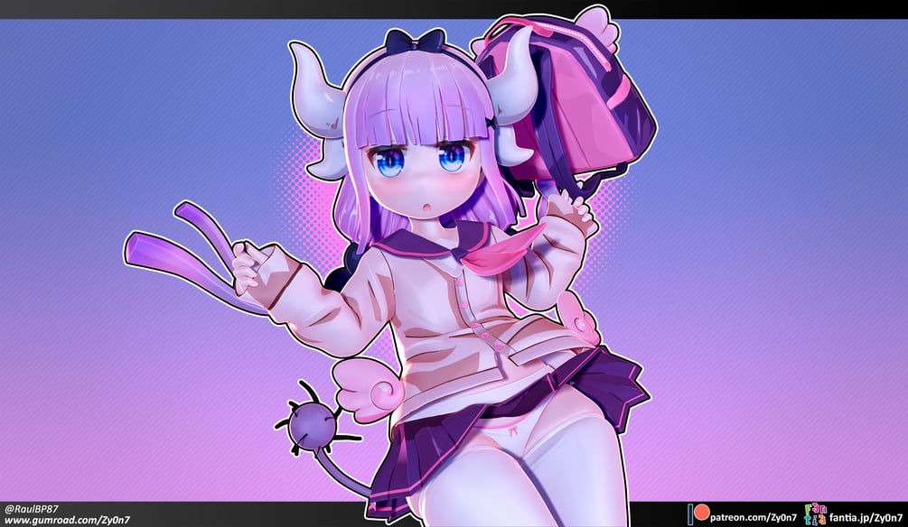 Kanna Render And 3d Model Set Pmxandsfmandblendandvrc Avatarandblend 8525