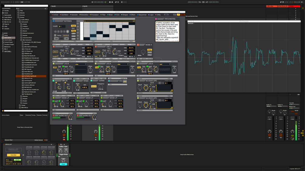 On The Run Synthi for OSCiLLOT