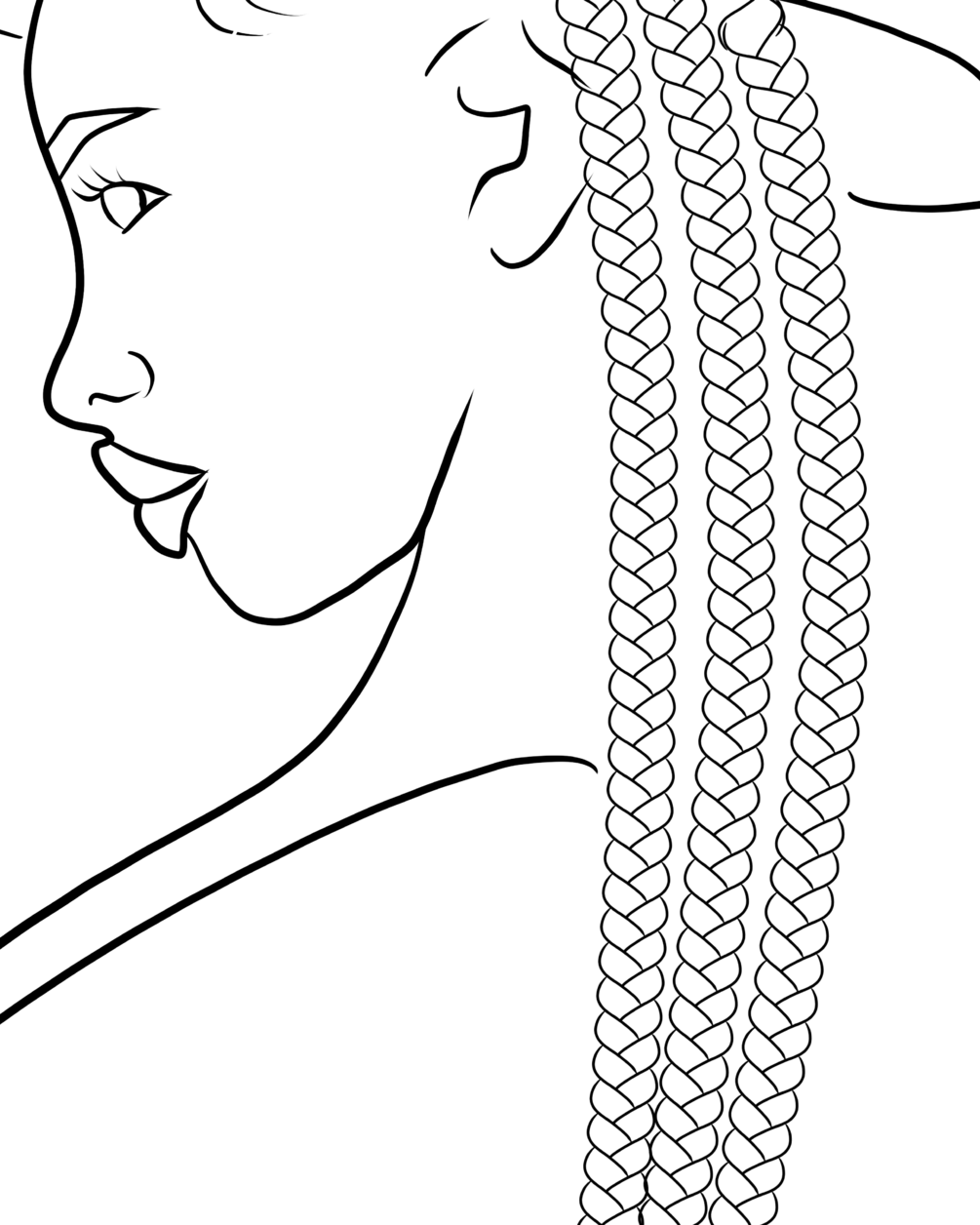 free braid outline brush procreate