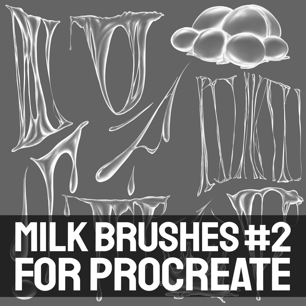 Milk Brushes for Procreate (Realistic + 2D) #2 by Di