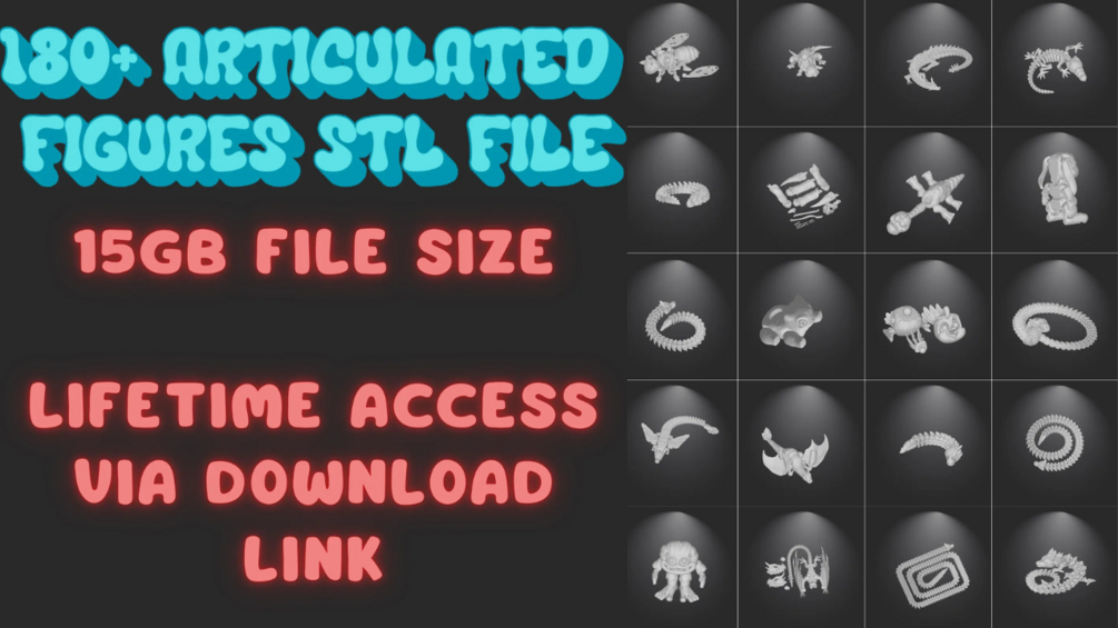180+ Articulated Figures STL File
