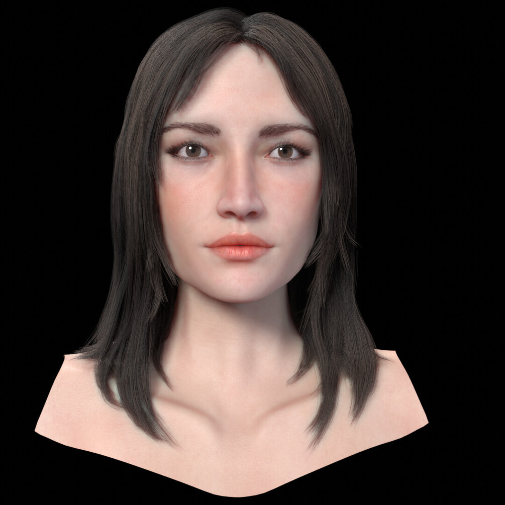 3d female head eevee blender 