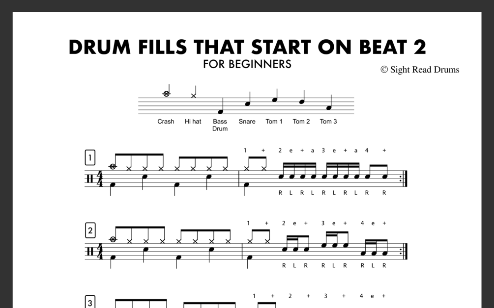Drum Fills That Start On Beat 2, For Beginners