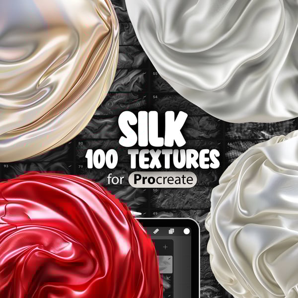 100 Procreate Silk Fabric Textures Collection by ProCreativeBreeze