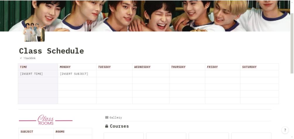 Notion Student Template Bundle Enhypen Themed 4 Pages Notion Template