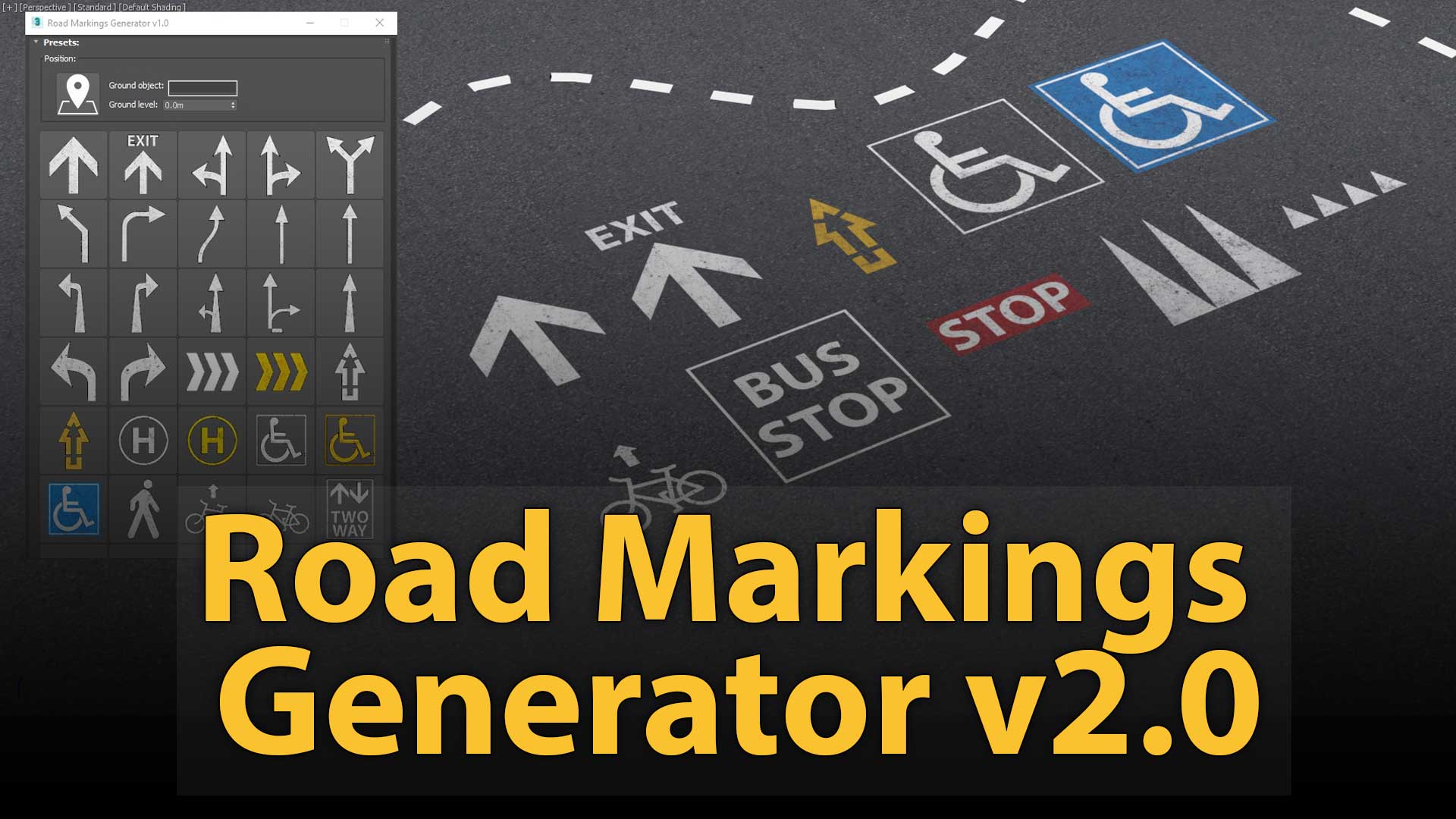 Road Markings Generator v2.0 updated! ArchvizTools