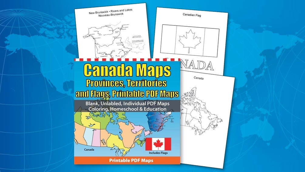 Canada Provinces And Territories Printable Pdf Maps Coloring Set 0835