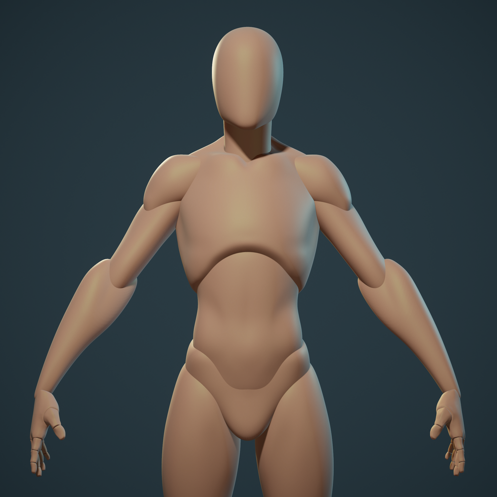 ArtStation - Pack - Stylized Full Male and Female Body Base Meshes