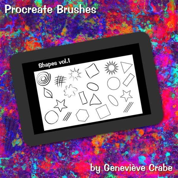 Shapes vol.1 stamp brushes for Procreate by Genevieve Crabe