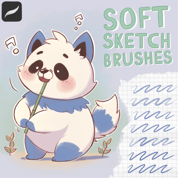 Soft Sketch Brushes for Procreate (45 brushes) - Procreate Brush Pack