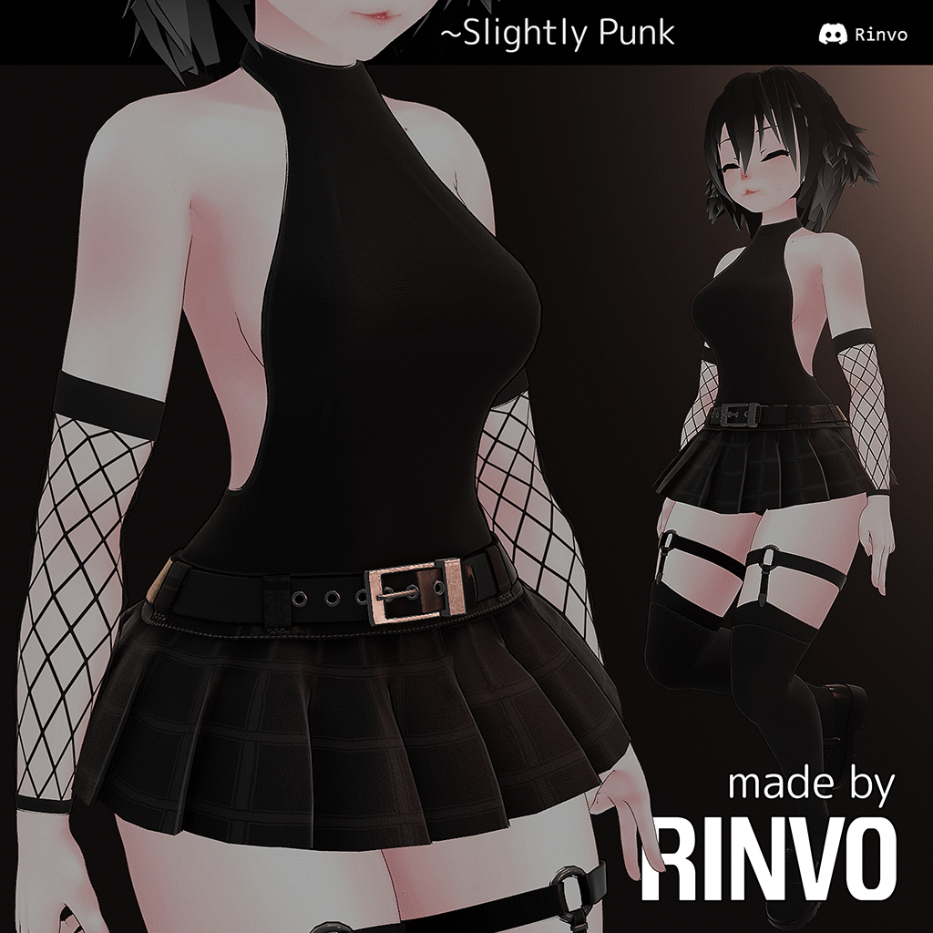 Slightly Punk (VRChat Outfit Rigged for GodMagician, VRBase Egirl, Anime, ZinFit, Saki, Rindo, Celetsia) by Rinvo