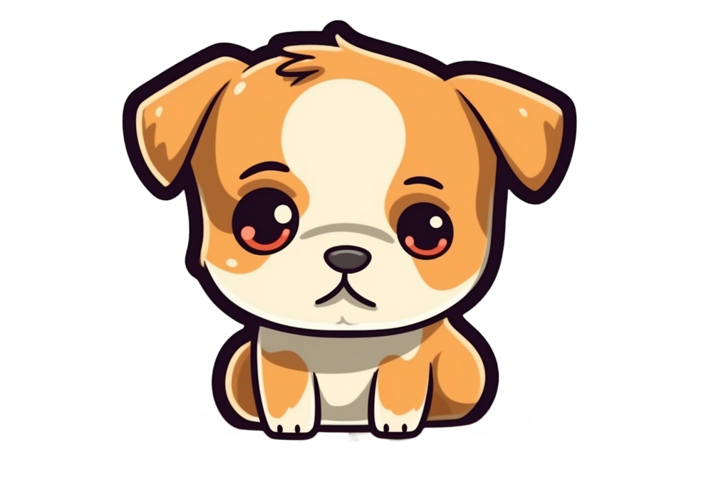 Sad dog cartoon sticker clipart
