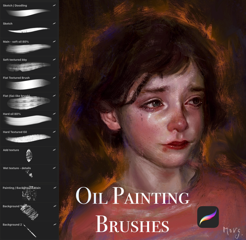 🎨 Top 40 Oil Painting Brushes for Procreate and Photoshop On Gumroad ...