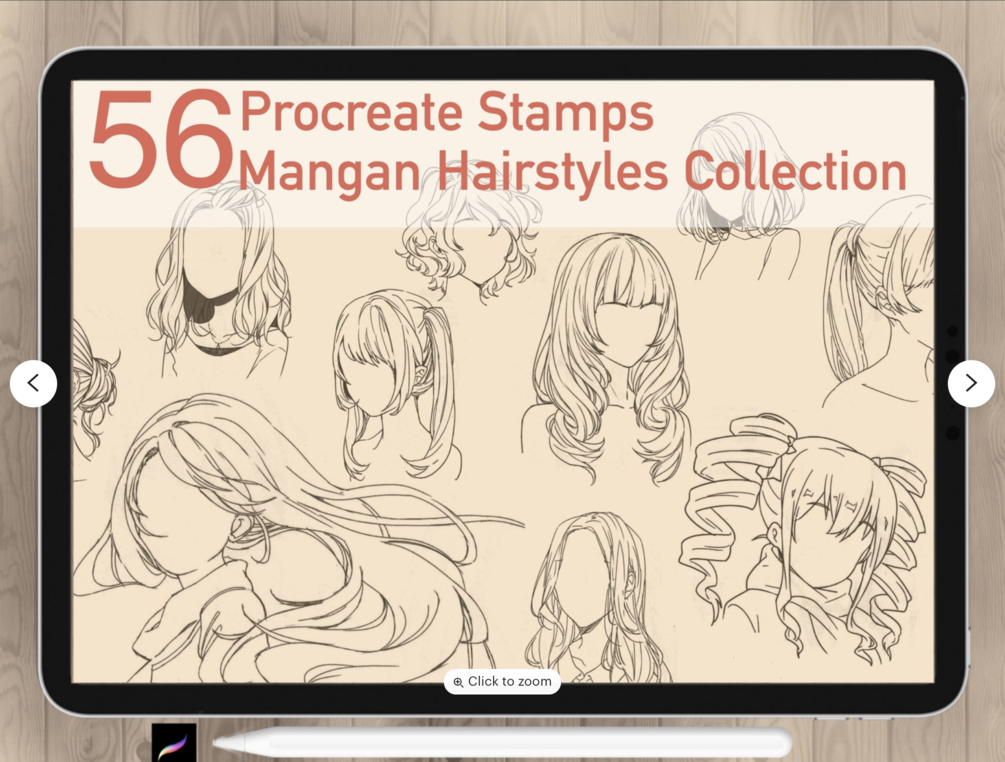 56 Procreate Manga Hairstyles Stamps. Anime Girl Hairstyle Stamp Guide. Procreate Hair Brushes For Chibi Character by Create Monster