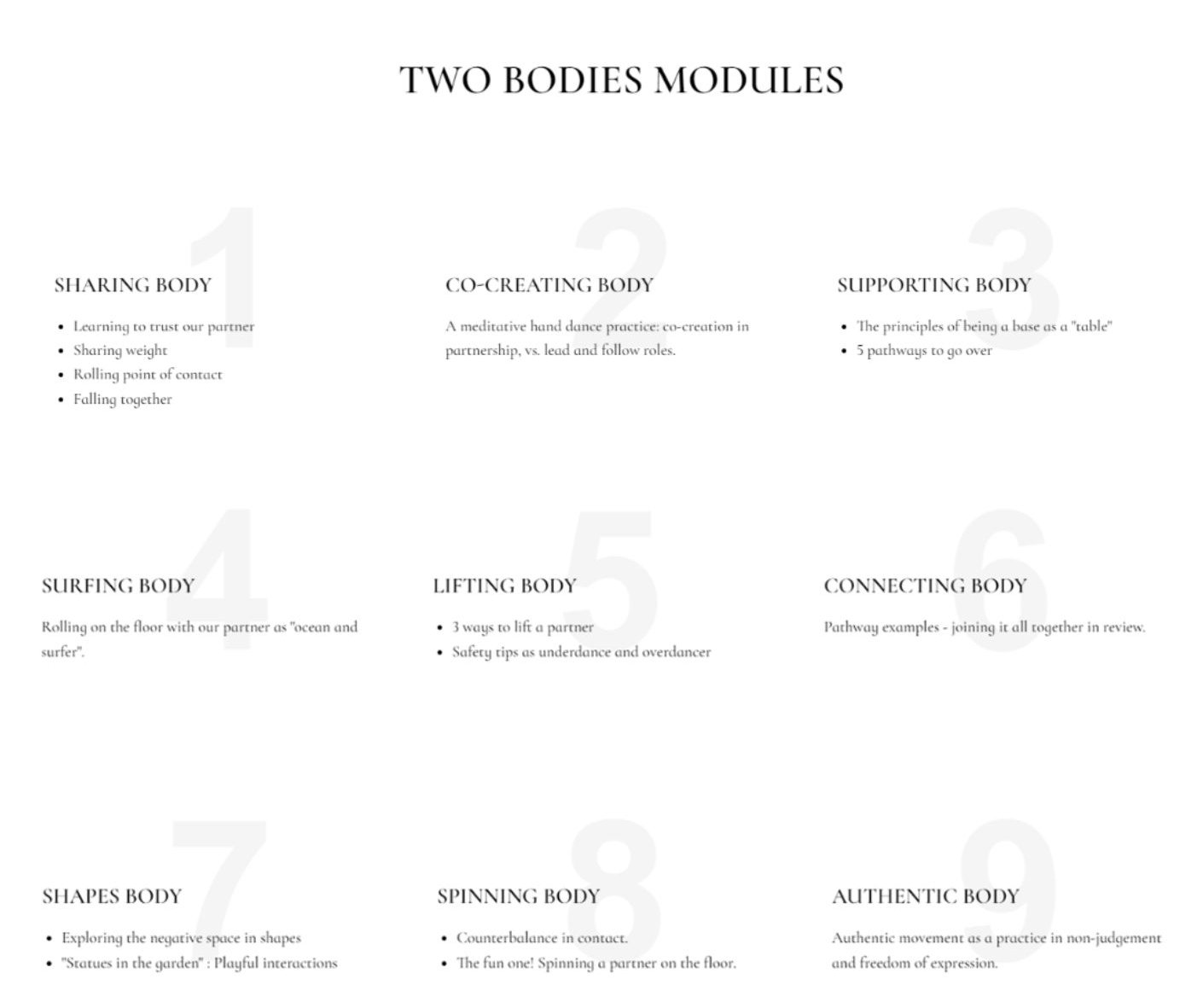 Contact Body Training