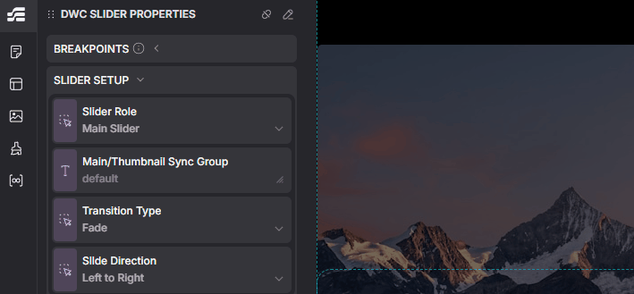 Thumbnail sync — a main slider paired with a synced thumbnail strip