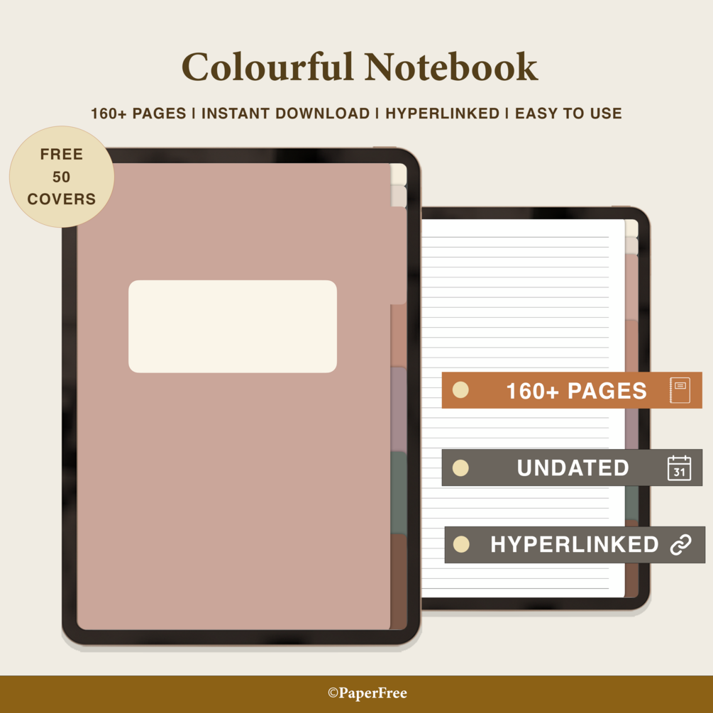 Digital Colourful Notebook For GoodNotes / Notability / Printables PDF