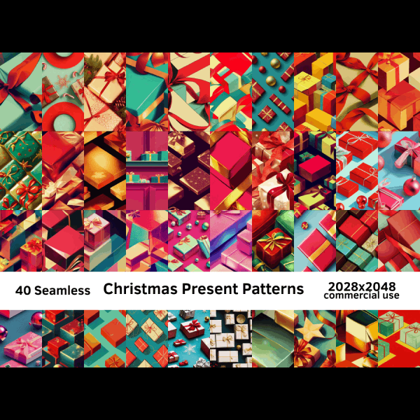 40 Seamless Christmas Present Patterns