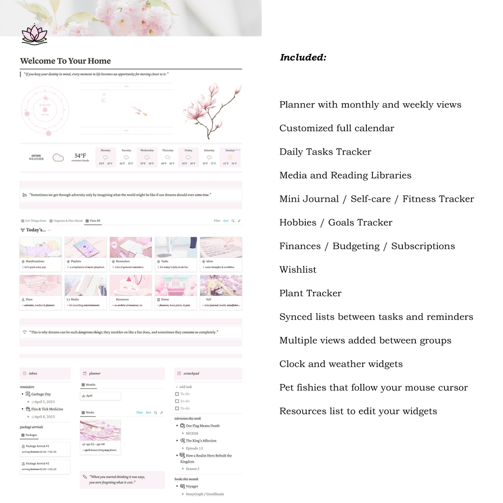 Pastel Blossom Aesthetic [Notion Template]