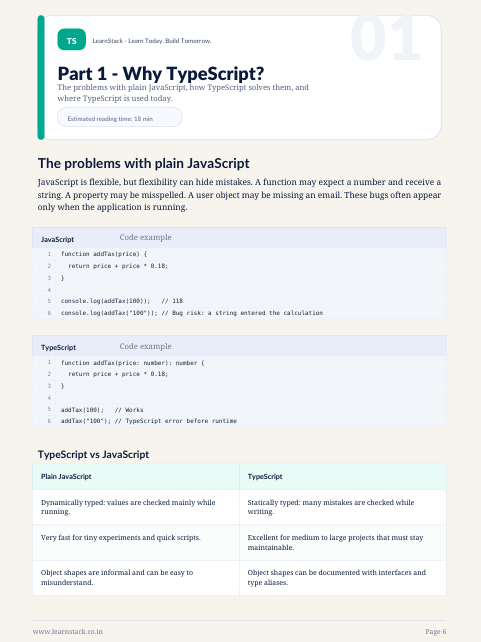 LearnStack TypeScript Handbook – Complete Beginner to Advanced Guide preview image 13