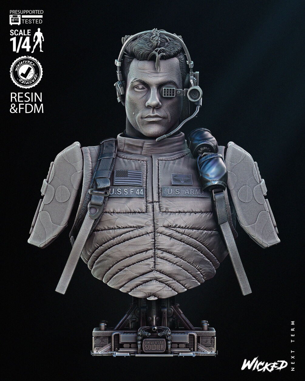 Wicked Movies Luc Deveraux Portrait Bust: Tested and ready for 3D printing