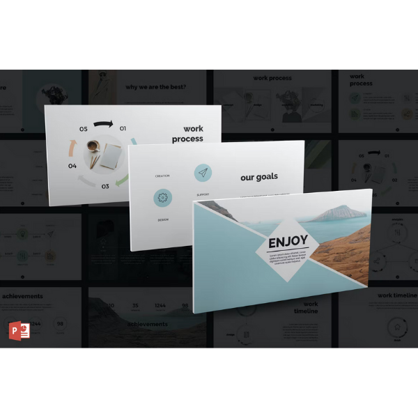 10 pack simple flat logo opener ppt