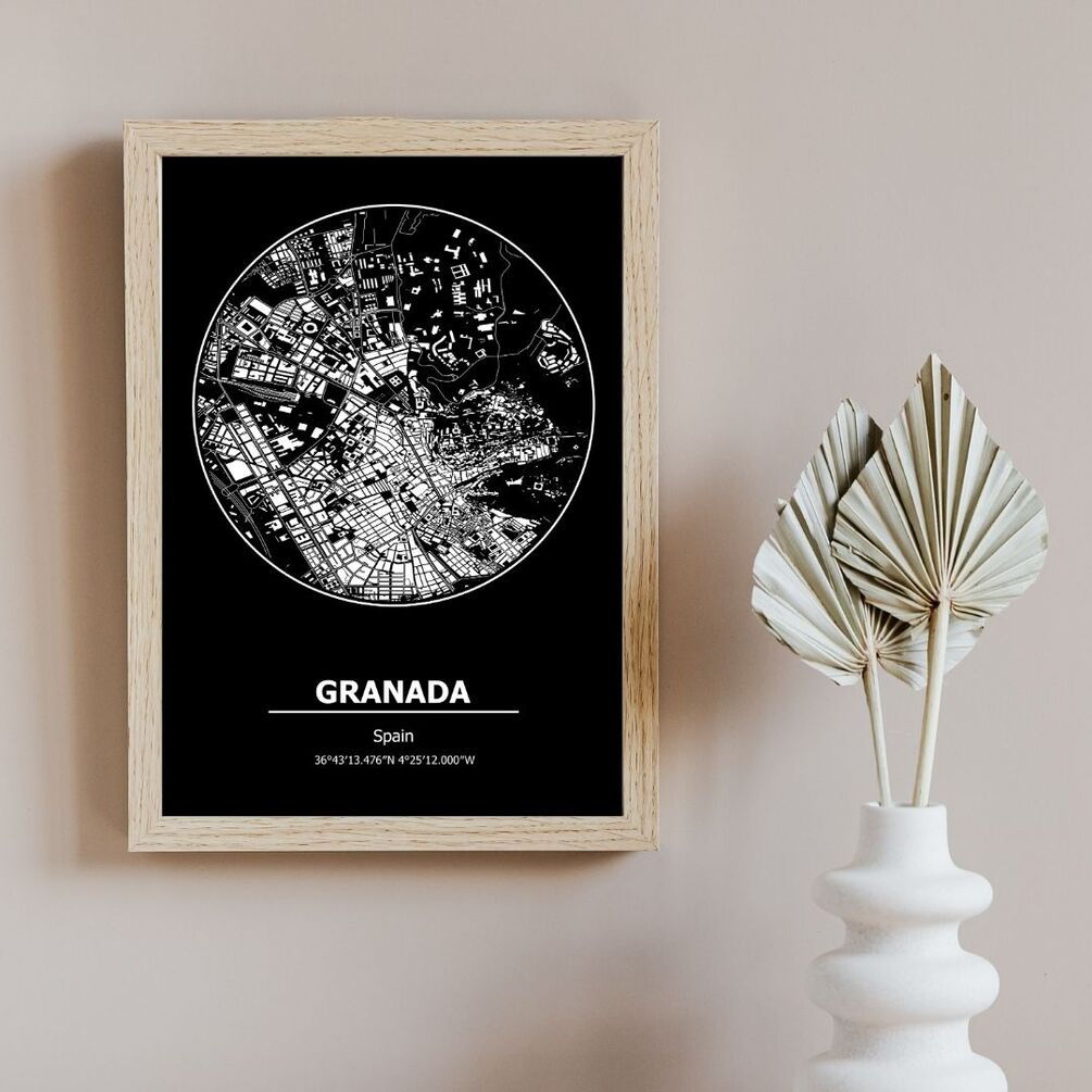 Granada City Map, Granada poster, Granada map poster, Granada art, map ...