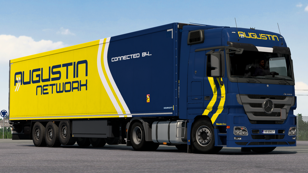 AUGUSTIN NETWORK combo skin Mercedes|Benz mp3 & Krone Cool liner . ETS2 by ANGYALFOLDI