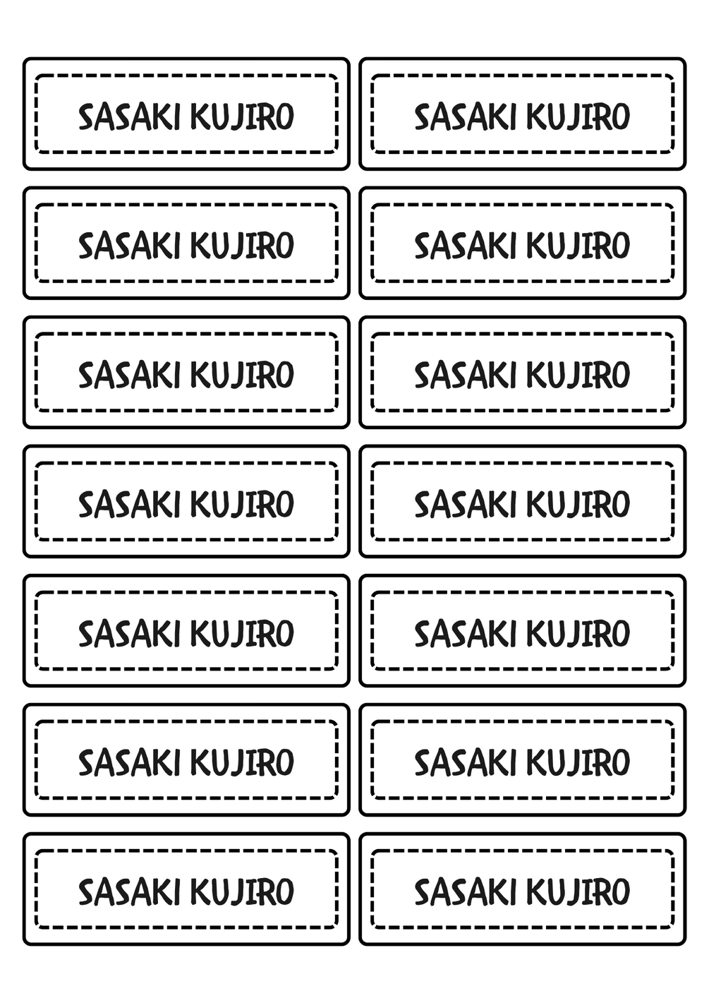 Simple Name Label for Kids
