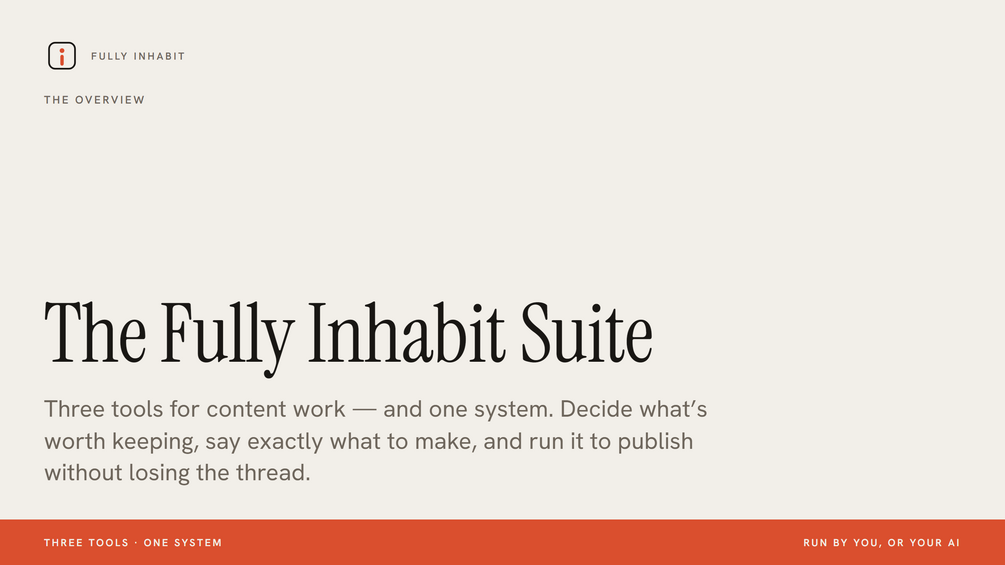 The Fully Inhabit Suite — Notion workspace