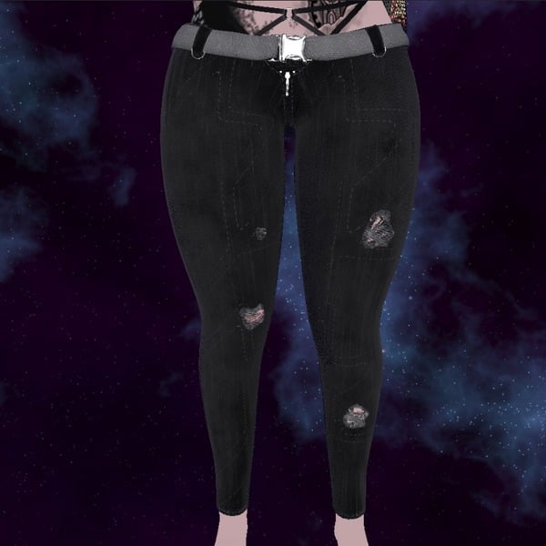 Black Denim Jeans Ripped