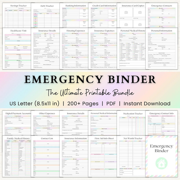 Emergency Binder Printable | End of Life Planner | Family Survival ...