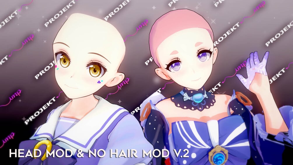 [Koikatsu] Free Head Mod & No Hair Mod (V2)