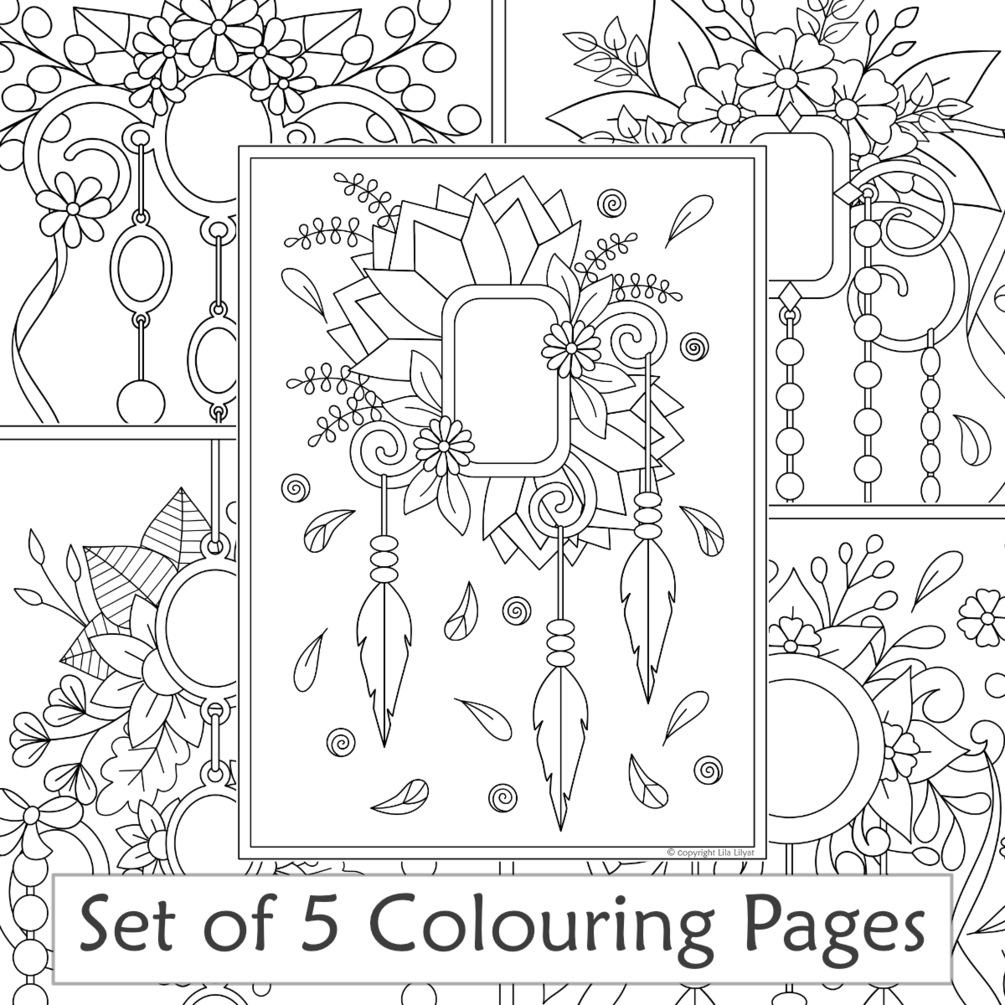 5 nature gems coloring pages