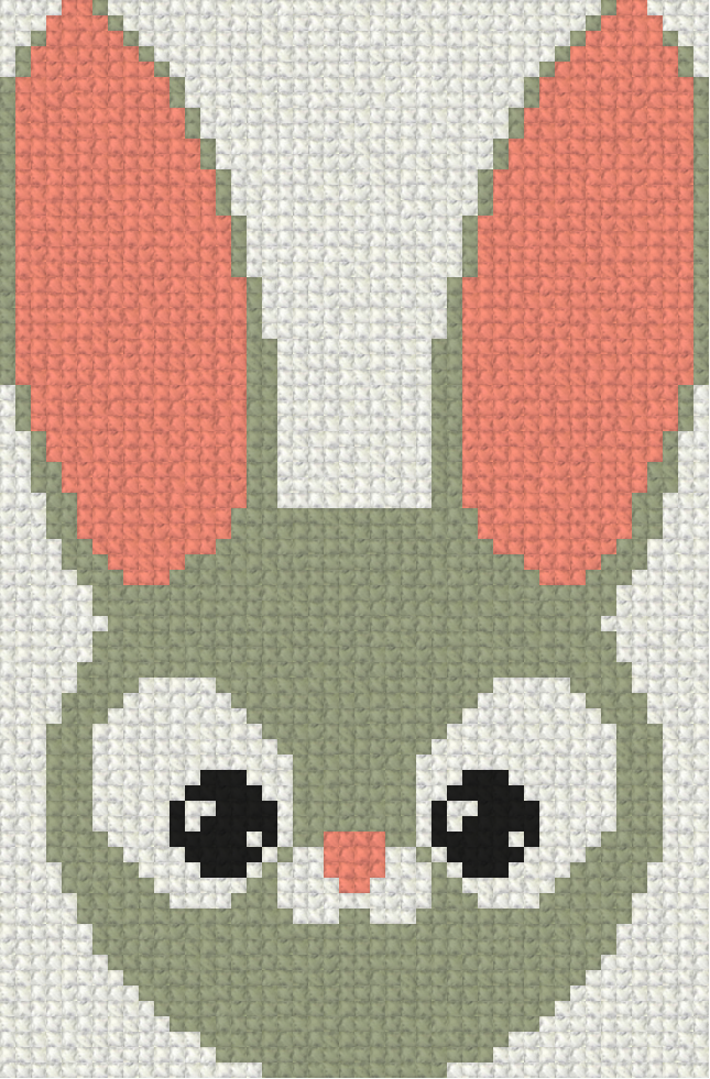 Rabbit - Cross-stitch Pattern - PDF, XLSX and PNG File