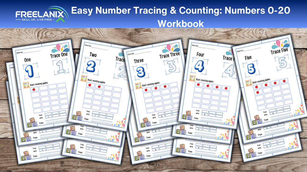 Easy Number Tracing & Counting: Numbers 0-20 Activities Pages