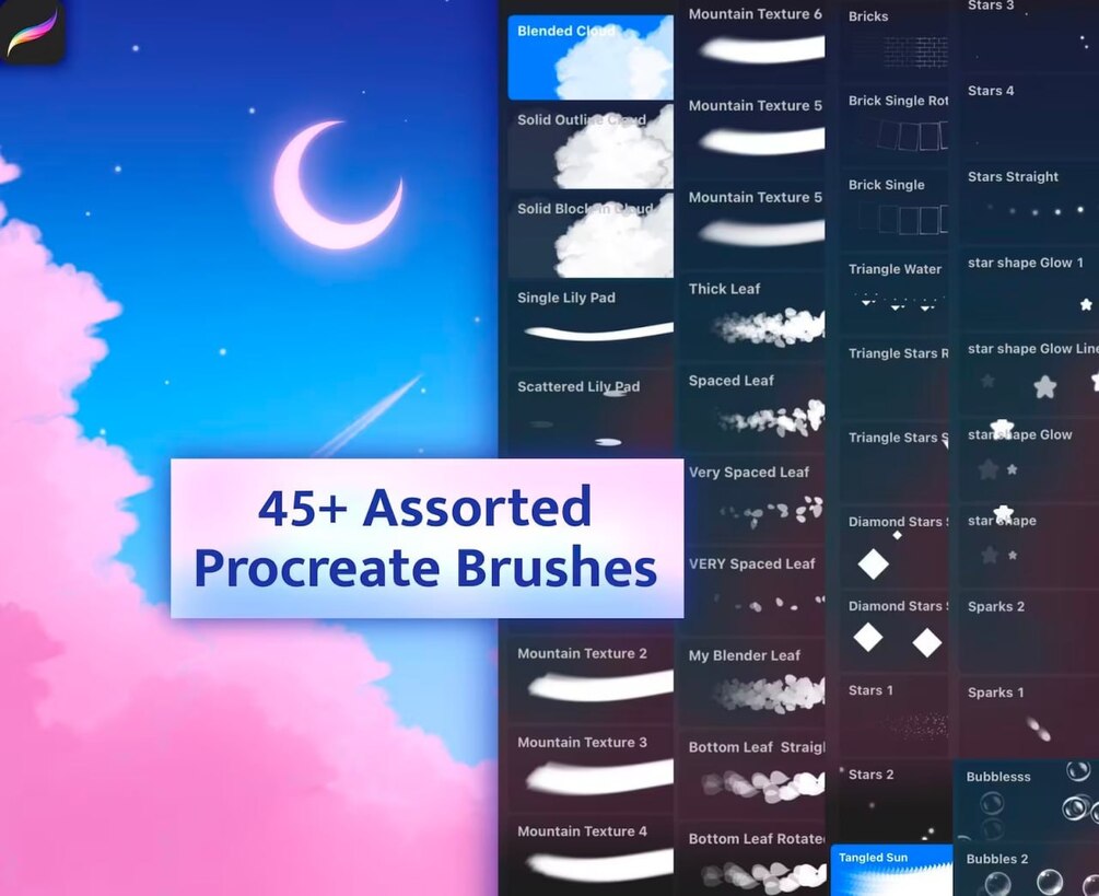 45+ Landscape Assorted Procreate Brushes for Procreate by Hamid Tazeem