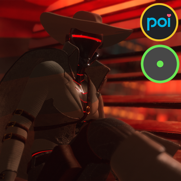 Robot Bounty Huntress (VRChat Avatar, Physbones, Audiolink)
