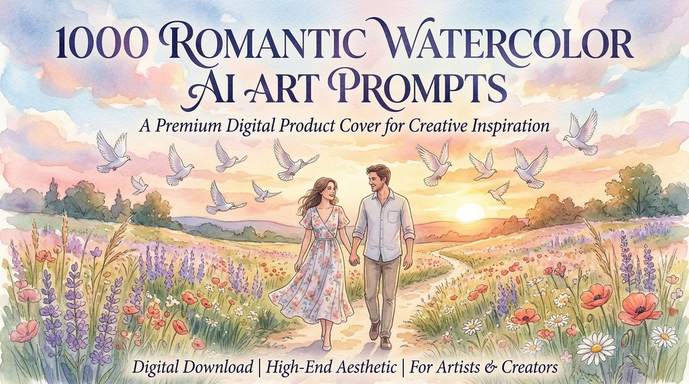 Romantic Watercolor AI Art Example