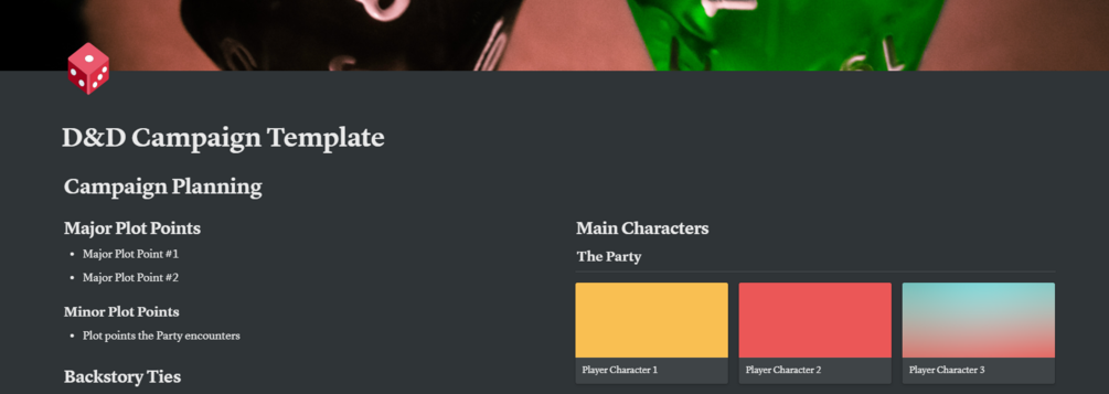 D&D Planning Notion Template