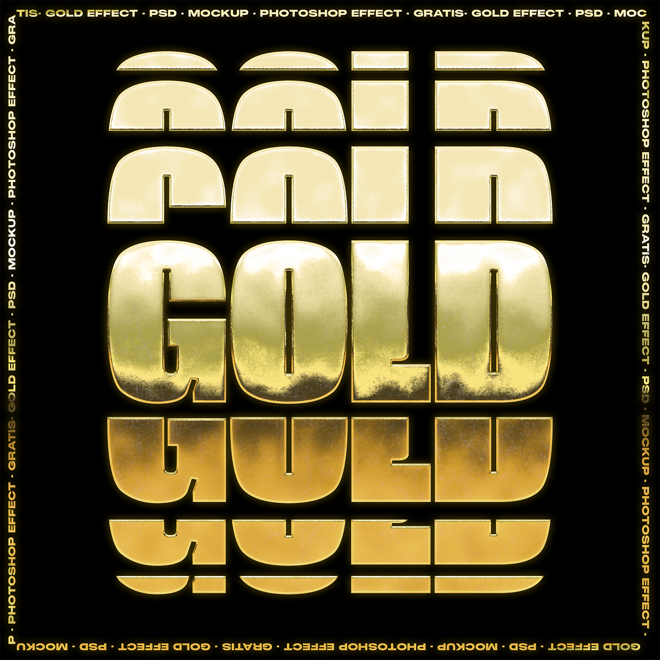 Gold · Text Effect · PSD