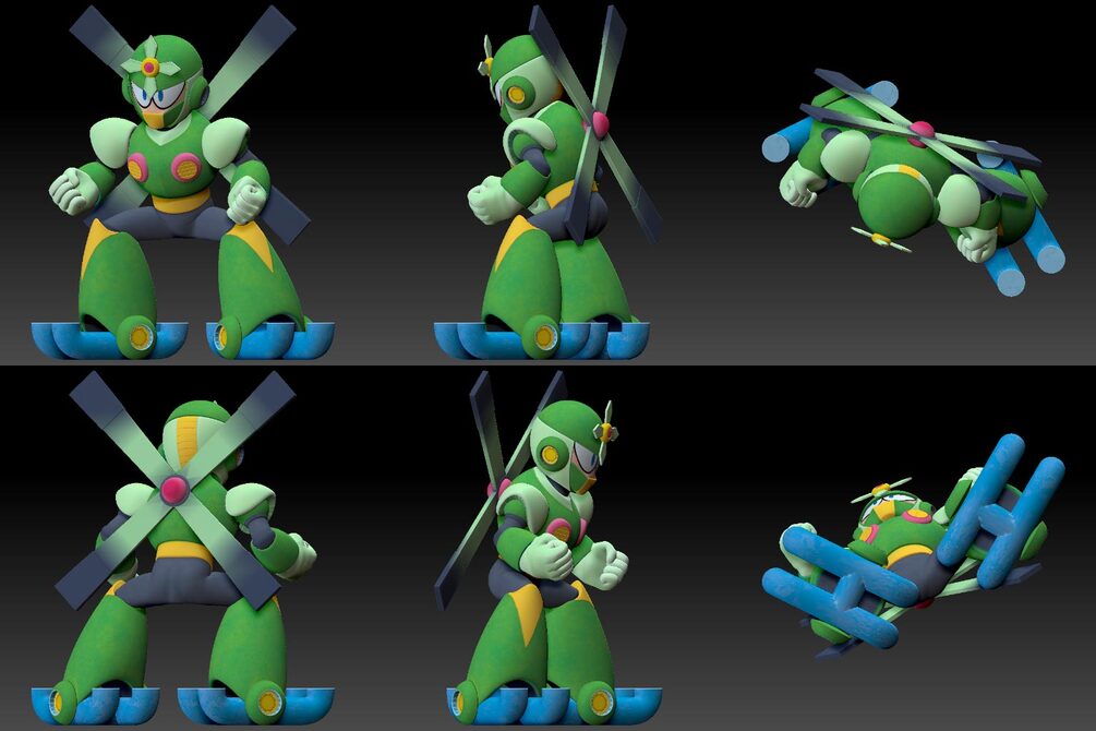 Mega Man 5: Gyro Man Maya Rig & 3D Print Kit