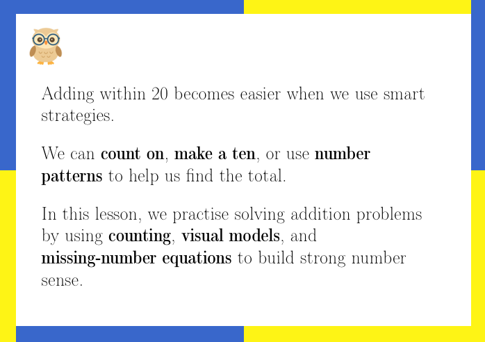 BIG NUMBER ADD-ON ADVENTURE! | Addition by counting till 20