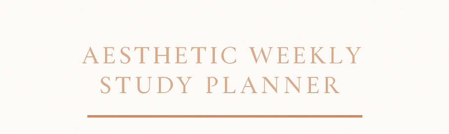 Aesthetic Weekly Study Planner | Minimal Printable PDF